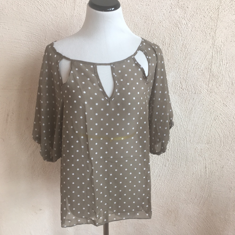 SENSE GREY CUT OUT TOP BLOUSE VARIOUS SIZES